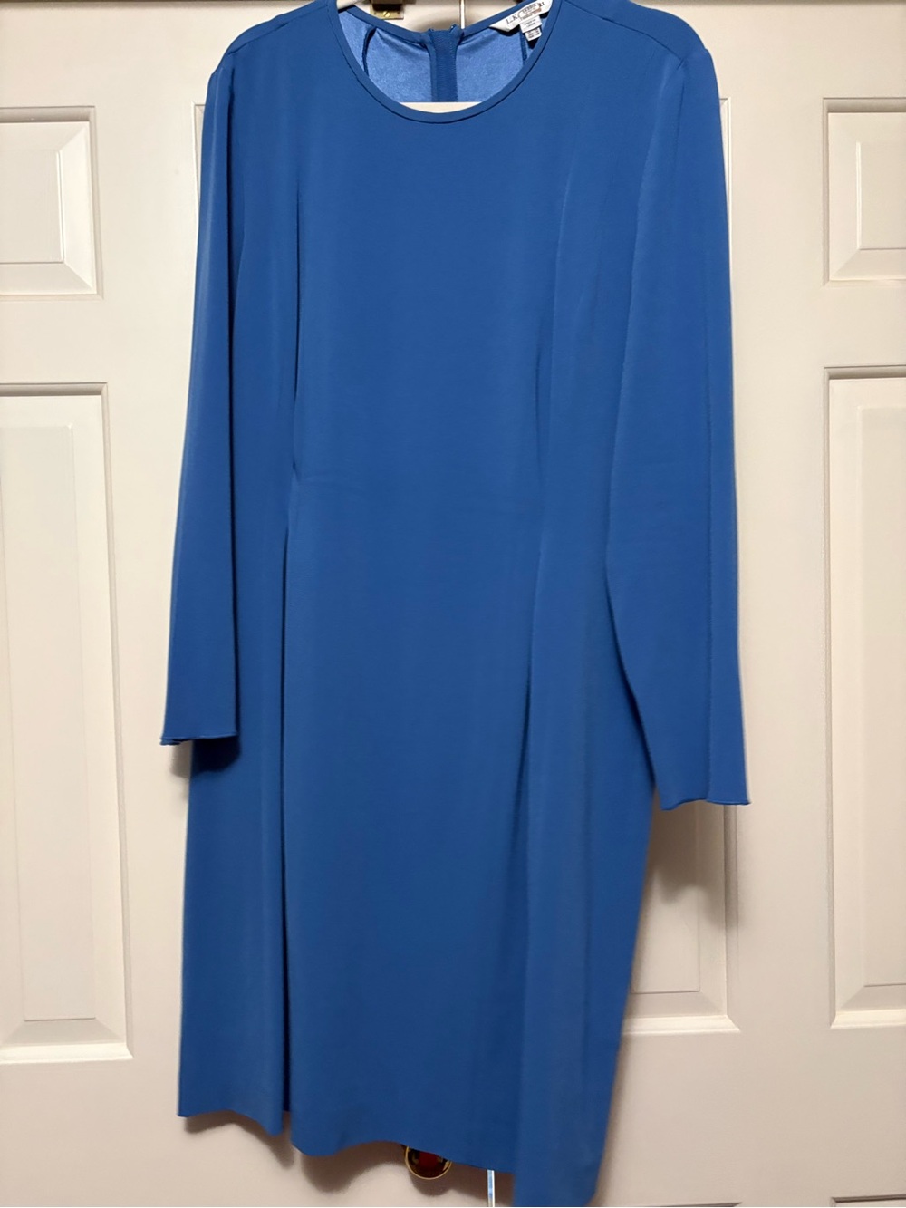 LK Bennett Elegant Blue Long-Sleeve Shift Dress